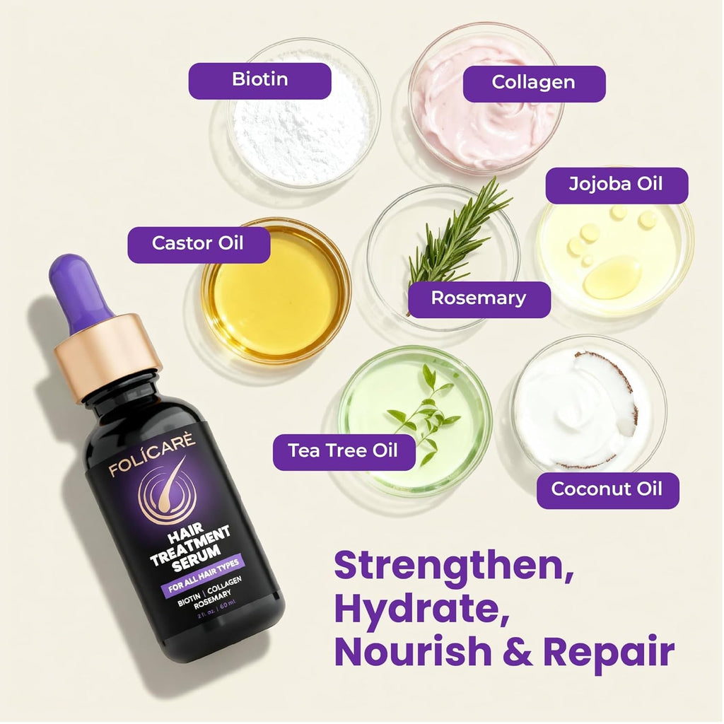 FOLICARE Hair Growth & Thickening Serum — Biotin & Rosemary, 1 Pack