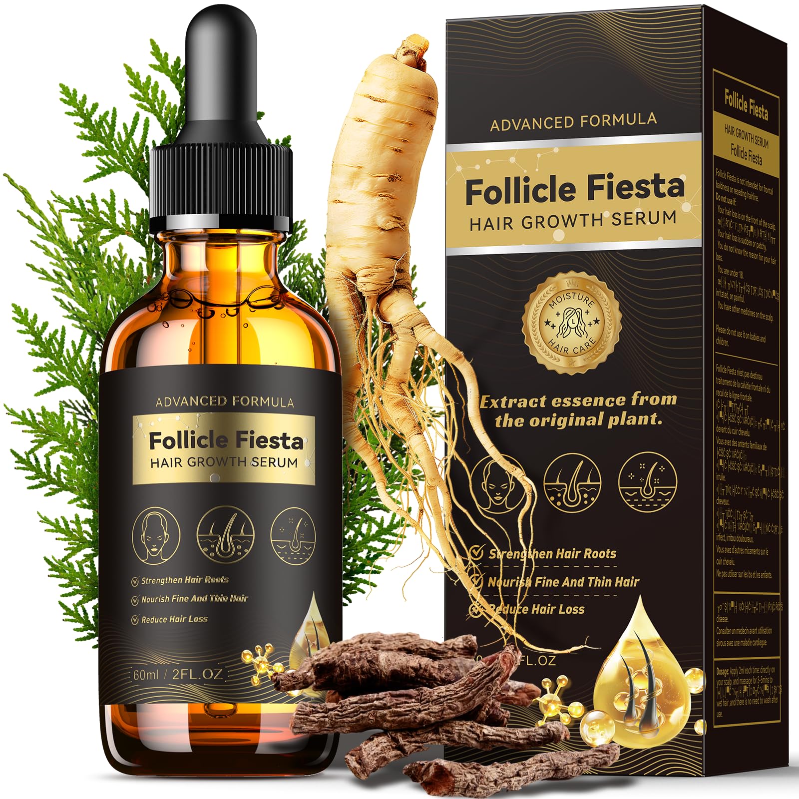 Folivive Women’s Hair Growth Serum Oil – 100% Natural Herbal Follicle Serum