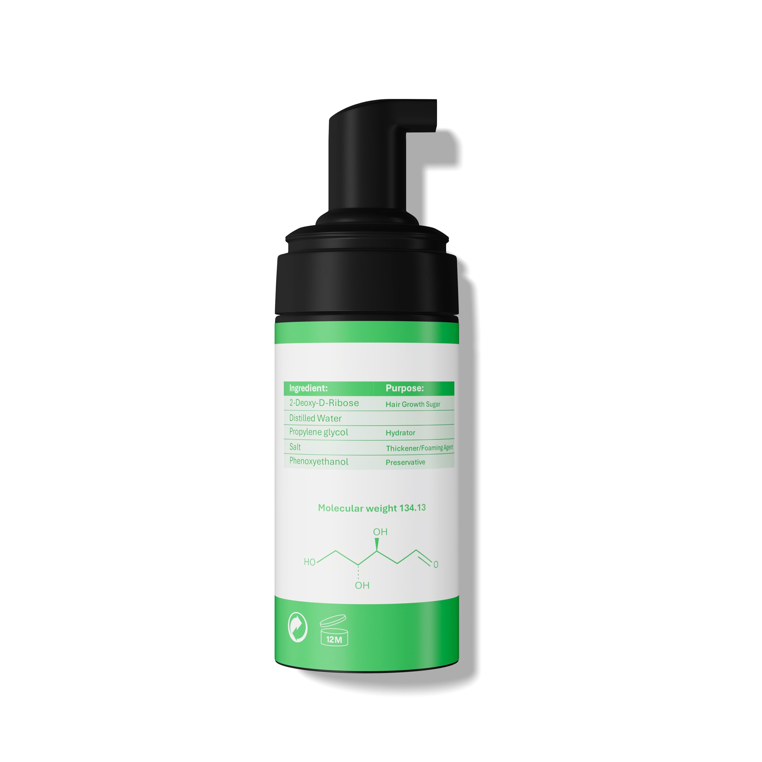 Follicle Fuel Hair Growth Serum 2% 2DDR – 3.38 oz Travel-Friendly Foam