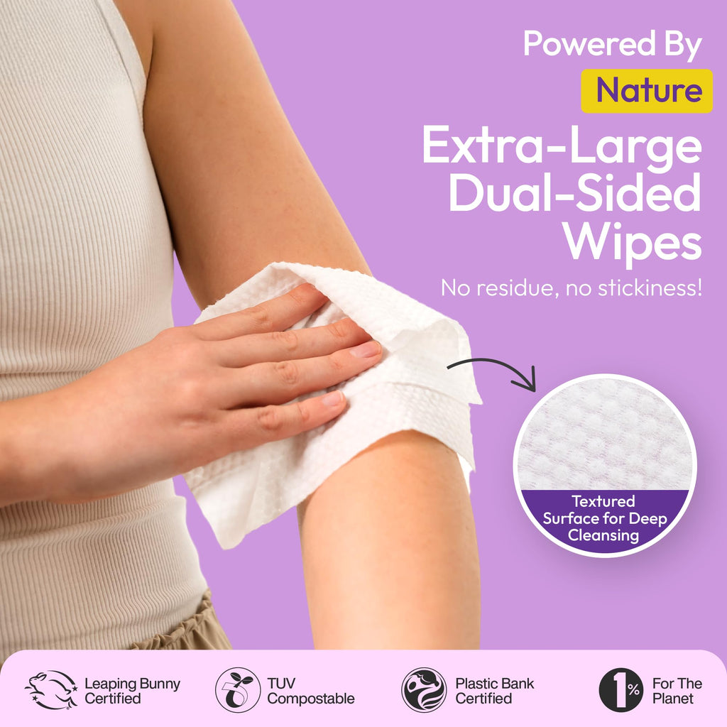 FOMIN Travel Deodorant Wipes – 50 Count, Calming Lavender & Chamomile, Plastic-Free