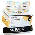 FOMIN Travel Deodorant Wipes – 50 Count, Glowing Coconut & Vanilla, pH Balanced, Plastic-Free