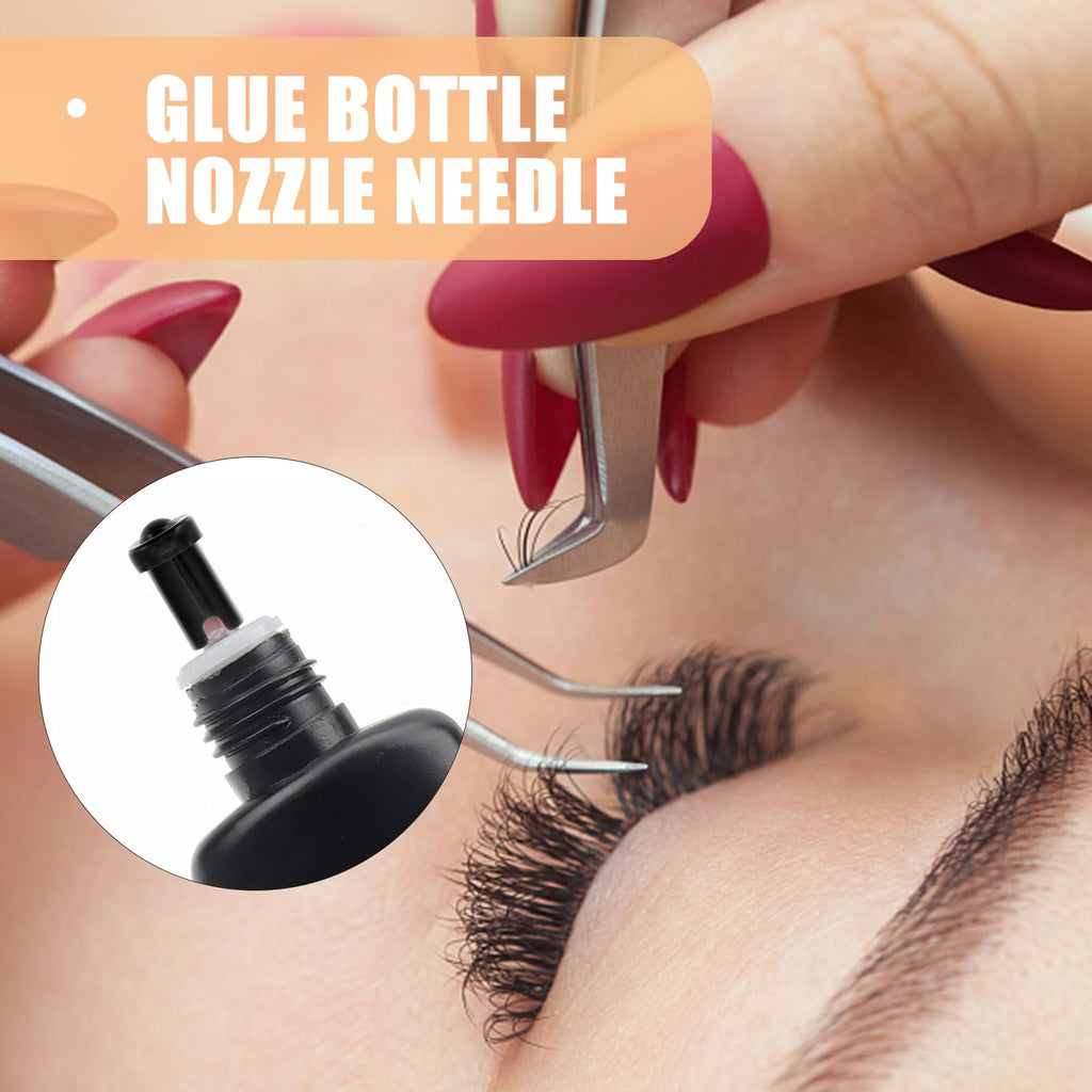 FOMIYES 100pcs Glue Bottle Anti-Blocking Needle Lash Tools for Lash Extensions