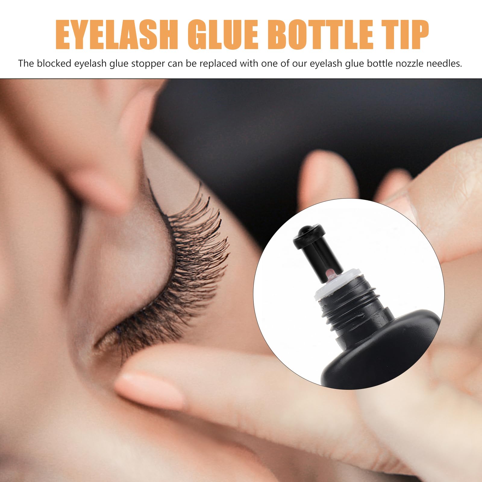 FOMIYES 100pcs Glue Bottle Anti-Blocking Needle Lash Tools for Lash Extensions