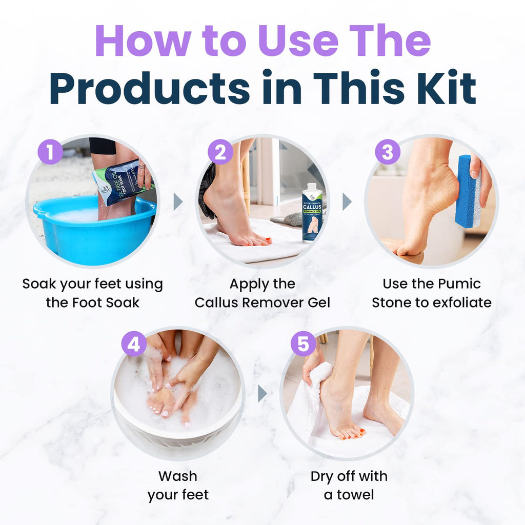 FOOT CURE Lavender Foot Soak & Callus Remover Gel Kit | Extra-Strength Foot Care for At-Home Pedicures