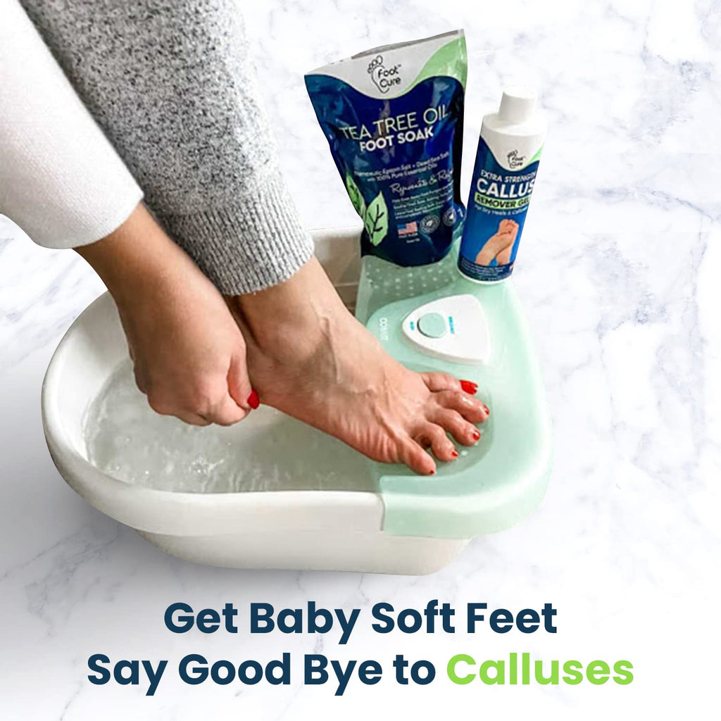 Foot Cure Tea Tree Foot Soak & Callus Remover Gel Kit — Extra Strength Pedicure for Tired Feet
