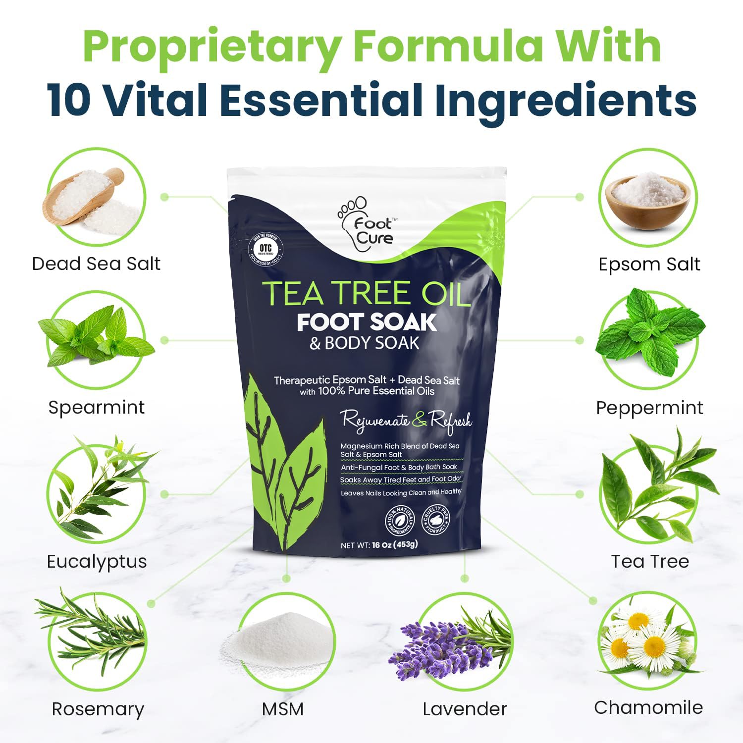 Foot Cure Tea Tree Foot Soak & Callus Remover Gel Kit — Extra Strength Pedicure for Tired Feet