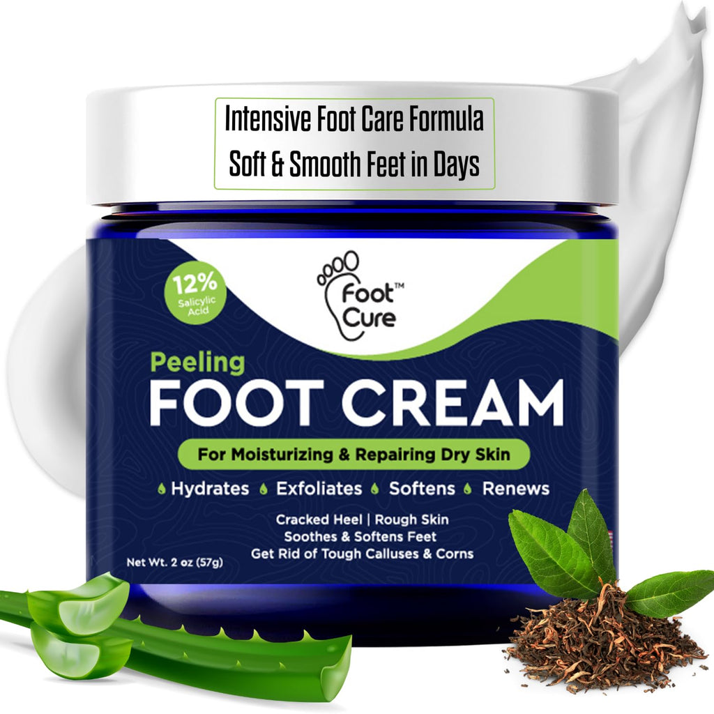 FOOT CURE Tea Tree Oil Foot Cream – Hydrating Foot Care for Dry, Cracked Feet, Heel & Callus Treatment (2 oz)
