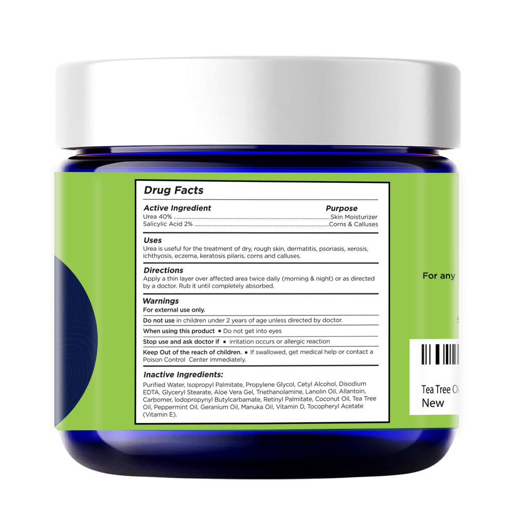 FOOT CURE Tea Tree Oil Foot Cream – Hydrating Foot Care for Dry, Cracked Feet, Heel & Callus Treatment (2 oz)