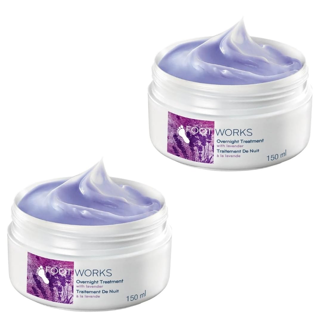 Foot Works Lavender Overnight Foot Treatment - 5oz Two-Pack | Deep Moisturizing Night Care