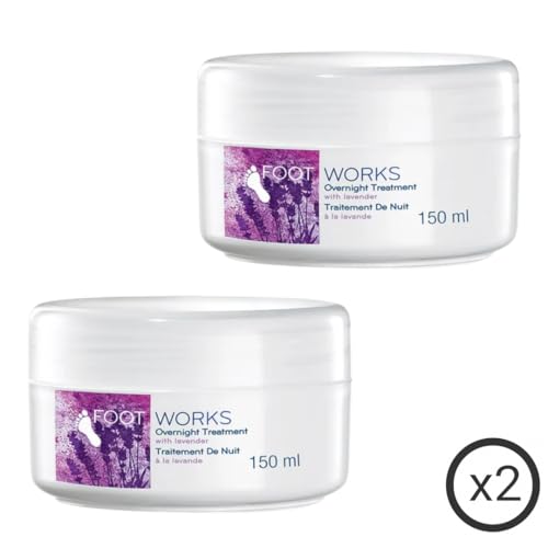 Foot Works Lavender Overnight Foot Treatment - 5oz Two-Pack | Deep Moisturizing Night Care
