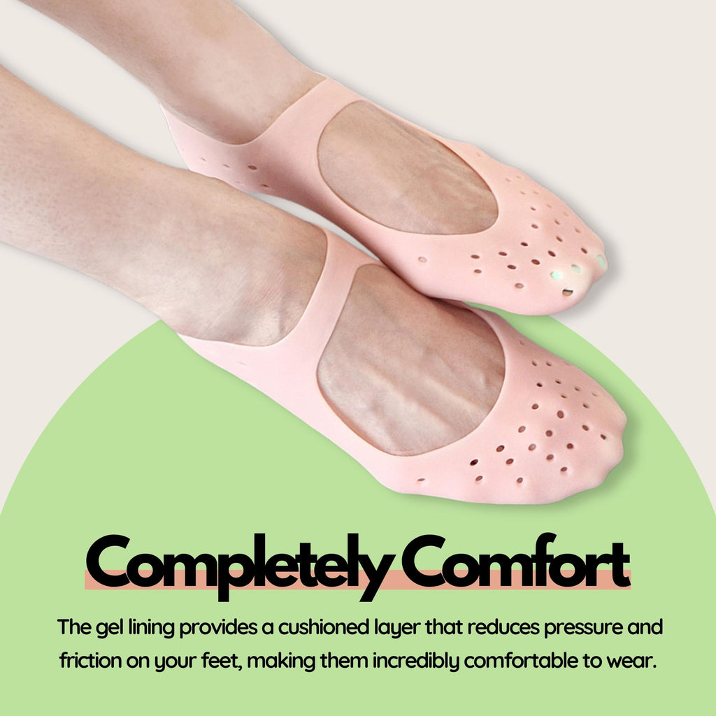 FOOTINSOLE.COM Moisturizing Gel Socks – Hydration for Dry Feet (Small, 3 Pairs)