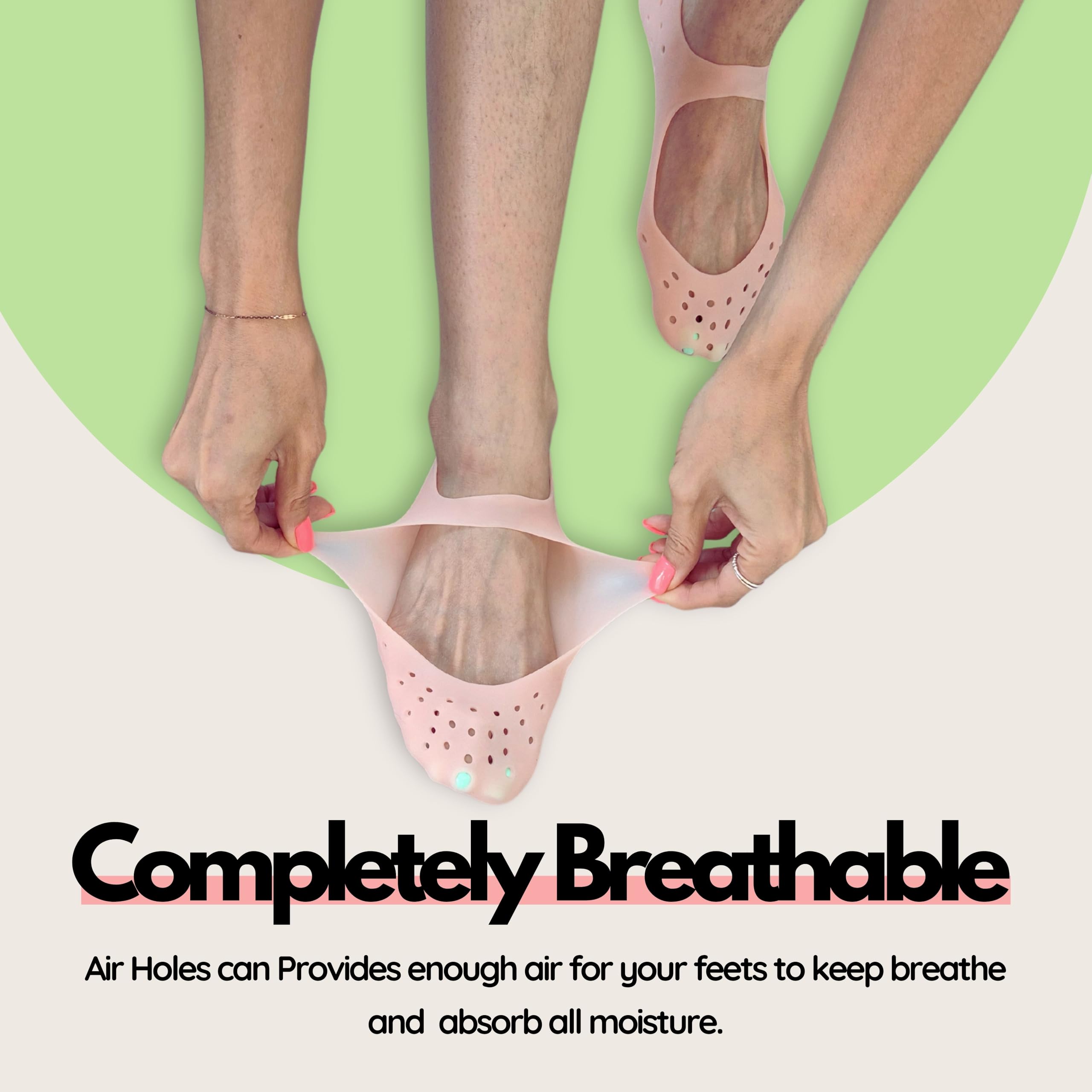 FOOTINSOLE.COM Moisturizing Gel Socks – Hydration for Dry Feet (Small, 3 Pairs)