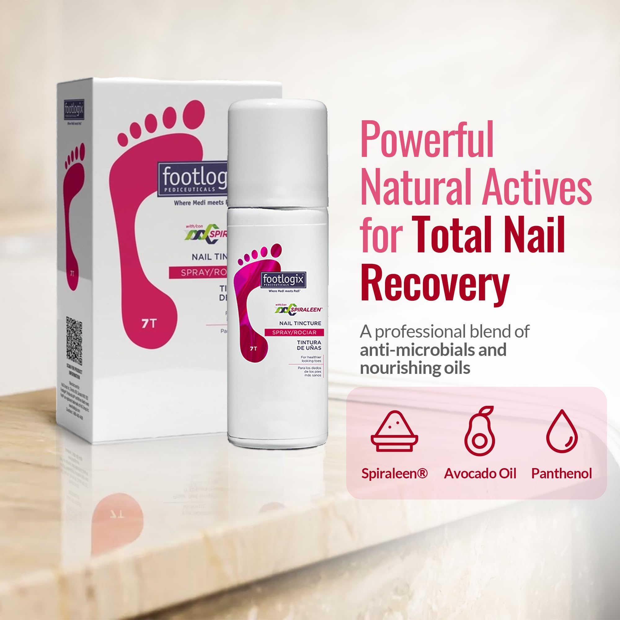 FOOTLOGIX Nail Tincture Spray with Spiraleen – 1.69 Fl Oz