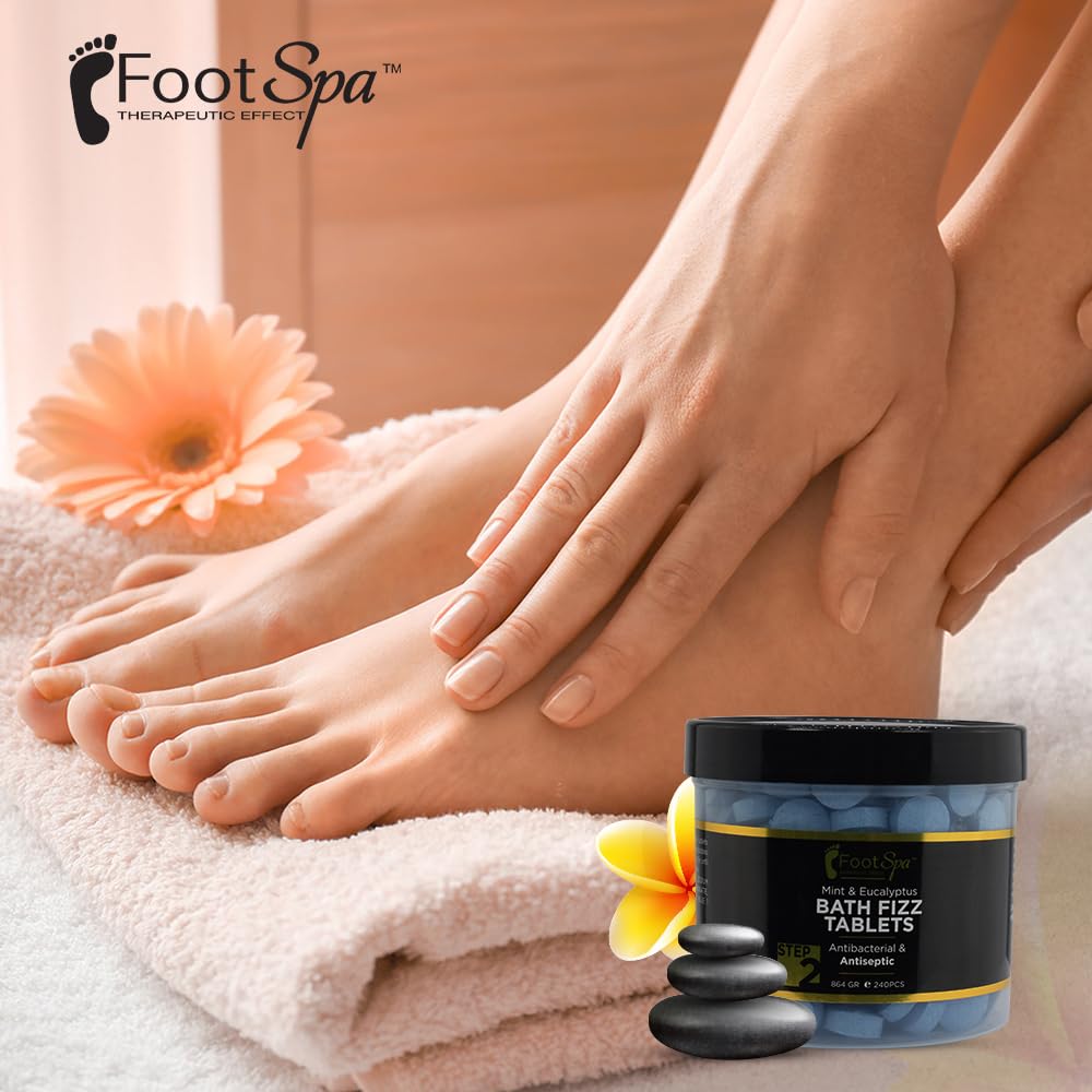 FOOTSPA Bath Fizz Mint & Eucalyptus – Relaxing Aromatherapy, 42 oz