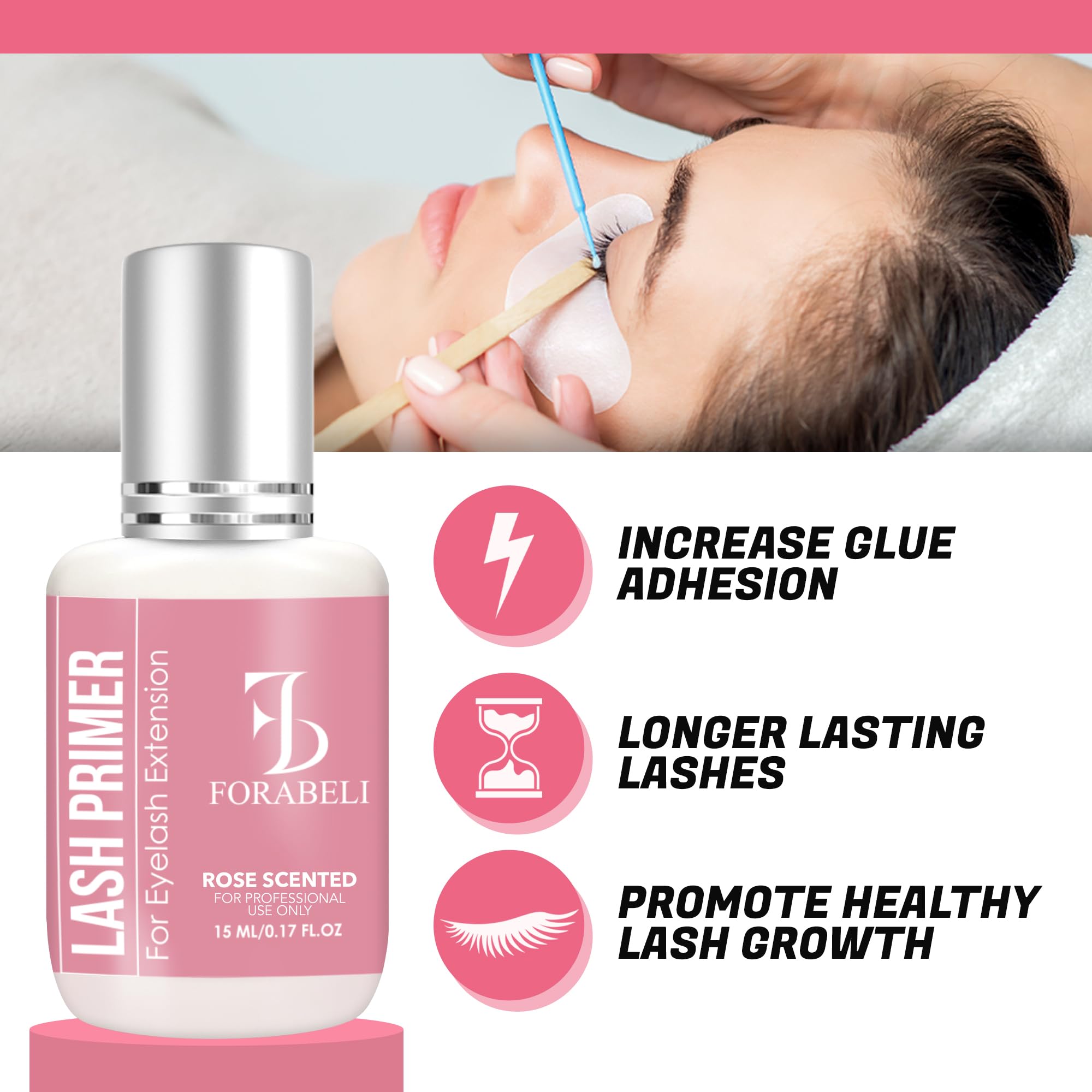 Forabeli Lash Primer for Eyelash Extensions – Maximum Retention & Adhesion Booster | Oil-Free, 15ml