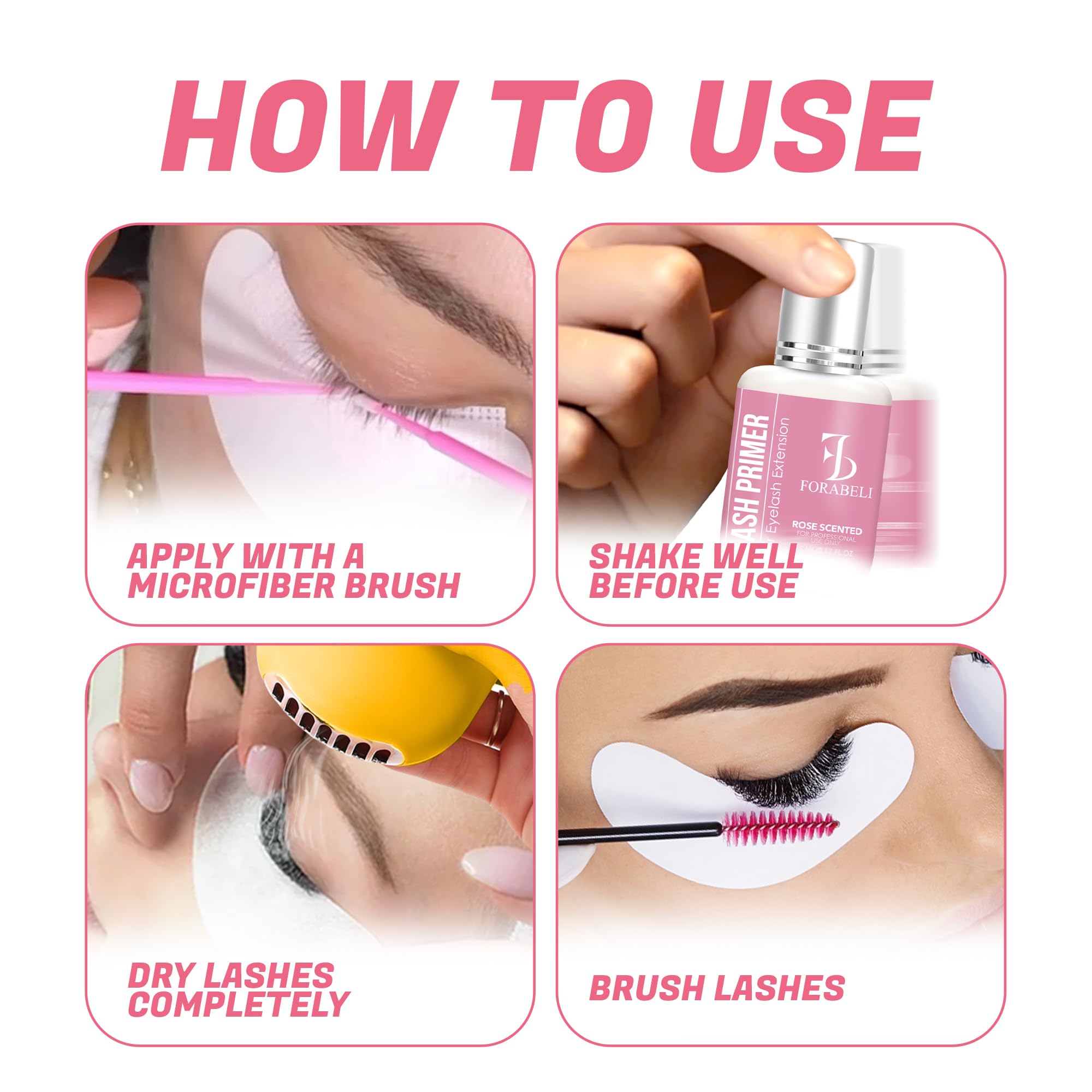 Forabeli Lash Primer for Eyelash Extensions – Maximum Retention & Adhesion Booster | Oil-Free, 15ml
