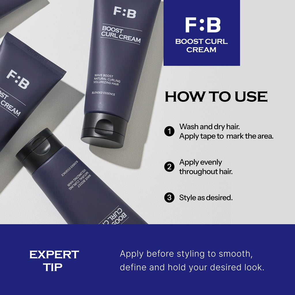 FORBEAUT Boost Curl Cream – Award-Winning Keratin & Grain Curl Cream for Men, Bouncy Waves & Strong Hold, 150ml