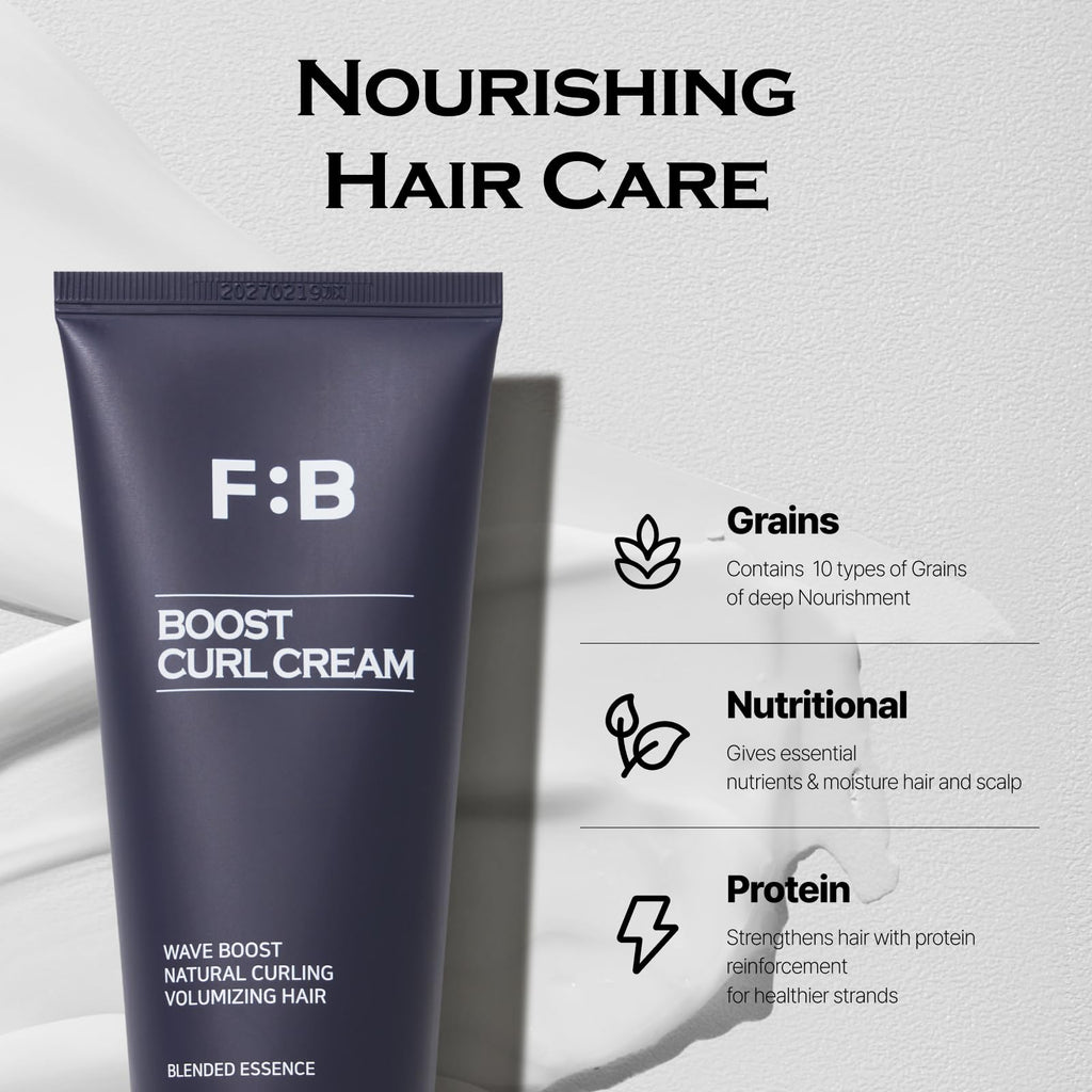 FORBEAUT Boost Curl Cream – Award-Winning Keratin & Grain Curl Cream for Men, Bouncy Waves & Strong Hold, 150ml