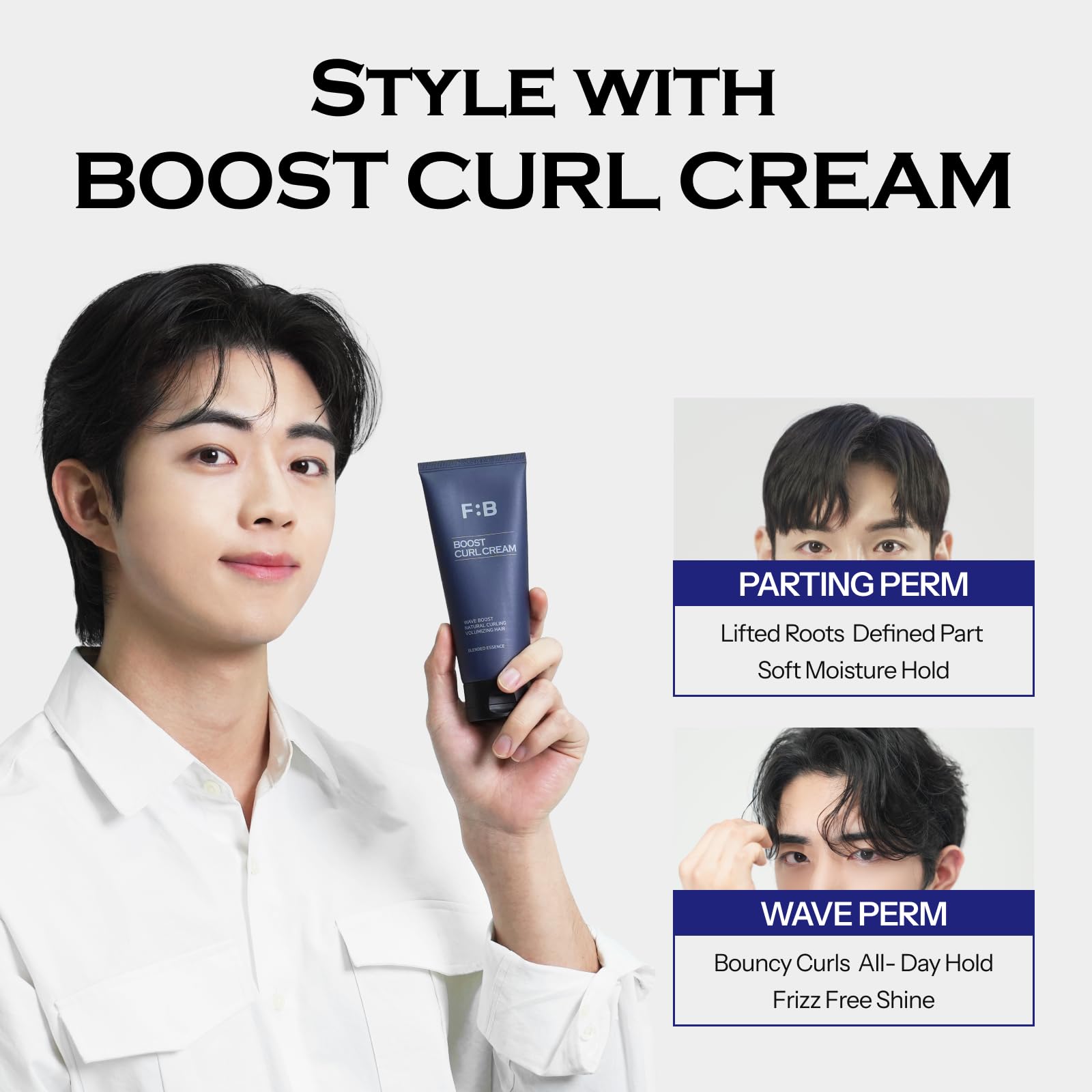 FORBEAUT Boost Curl Cream – Award-Winning Keratin & Grain Curl Cream for Men, Bouncy Waves & Strong Hold, 150ml