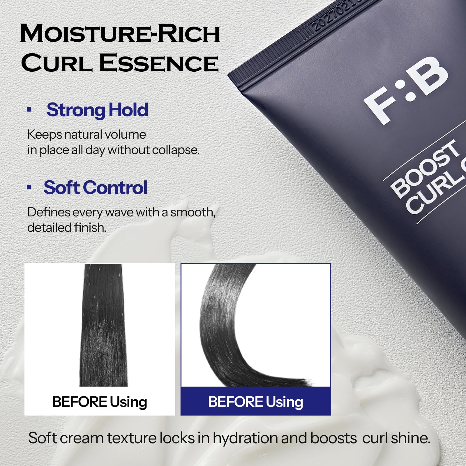 FORBEAUT Boost Curl Cream – Award-Winning Keratin & Grain Curl Cream for Men, Bouncy Waves & Strong Hold, 150ml