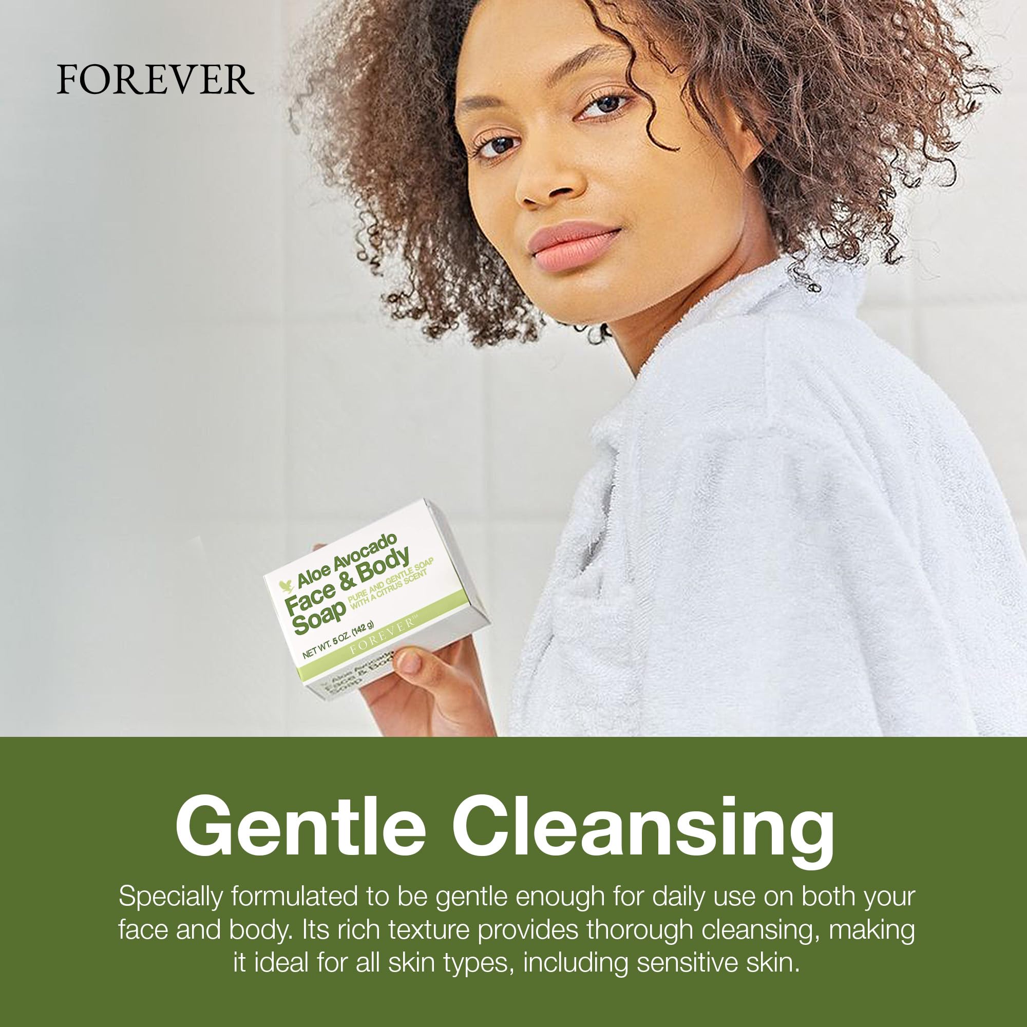 Forever Living Aloe Avocado Face & Body Soap – Gentle Cleansing with Fresh Citrus, Pack of 3