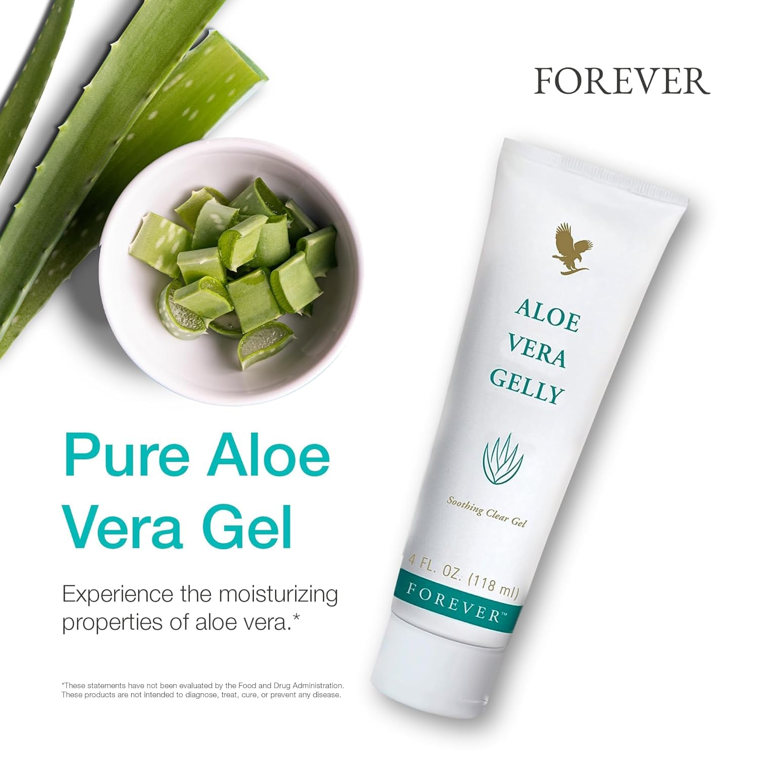 Forever Living Aloe Vera Gelly – Pure Aloe Gel for Skin, Fast-Absorbing & Non-Staining (4 fl oz x2) – Vegan & Gluten-Free