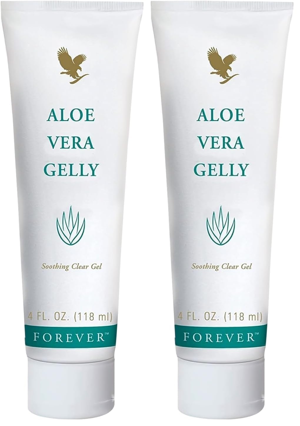Forever Living Aloe Vera Gelly – Pure Aloe Gel for Skin, Fast-Absorbing & Non-Staining (4 fl oz x2) – Vegan & Gluten-Free