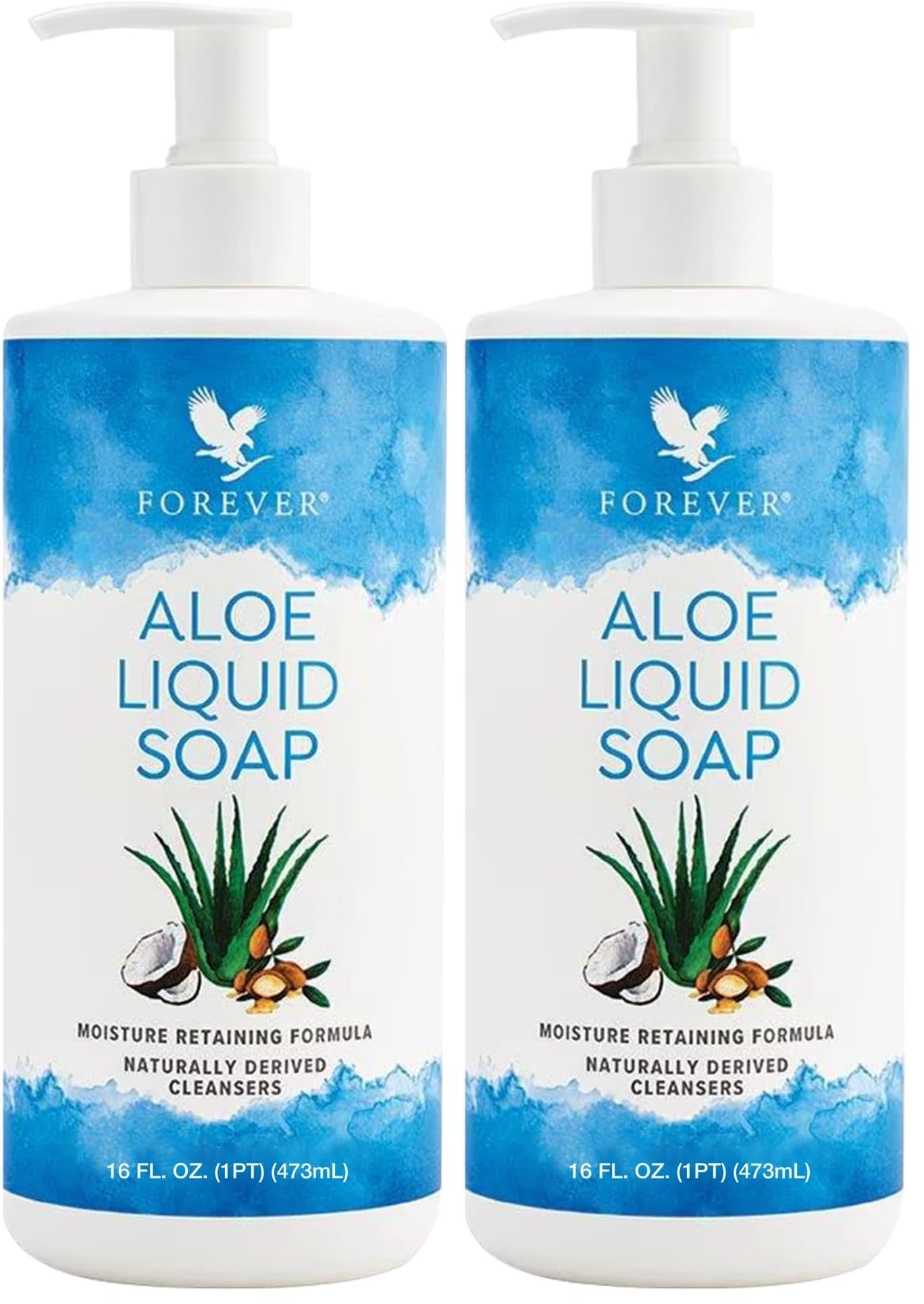 Forever Living Aloe Liquid Soap – Gentle Cleansing with Aloe Vera, Jojoba & Argan Oil | Gluten-Free & Vegan | 16 fl oz x2