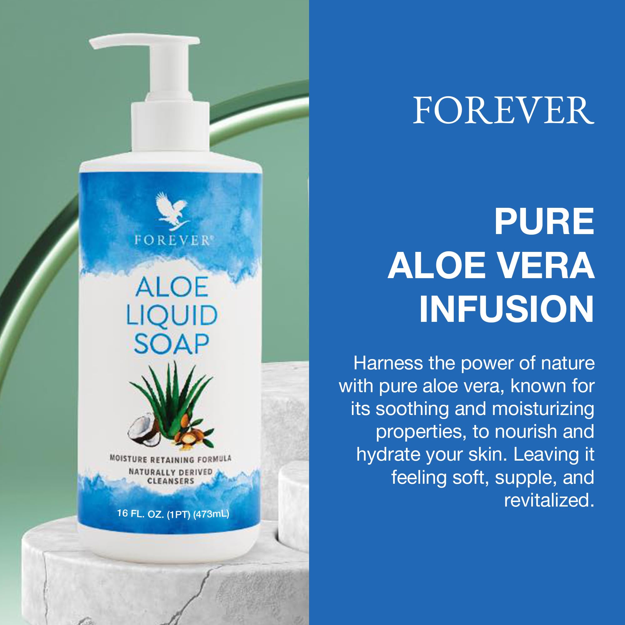 Forever Living Aloe Liquid Soap – Gentle Cleansing with Aloe Vera, Jojoba & Argan Oil | Gluten-Free & Vegan | 16 fl oz x2
