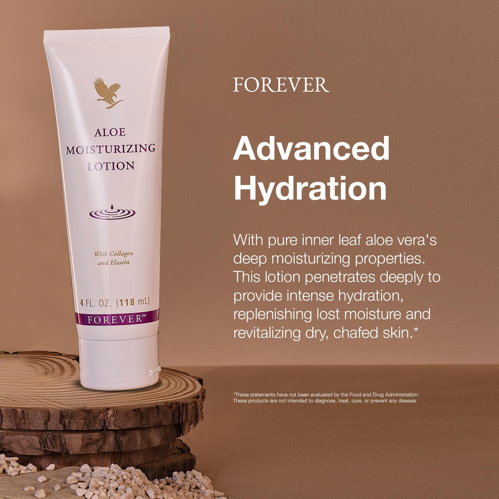 Forever Living Aloe Moisturizing Lotion – Deep Hydration with Aloe Vera, Collagen & Elastin | 4 fl oz