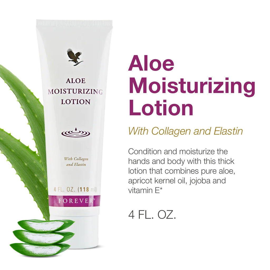 Forever Living Aloe Moisturizing Lotion – Deep Hydration with Aloe Vera, Collagen & Elastin | 4 fl oz