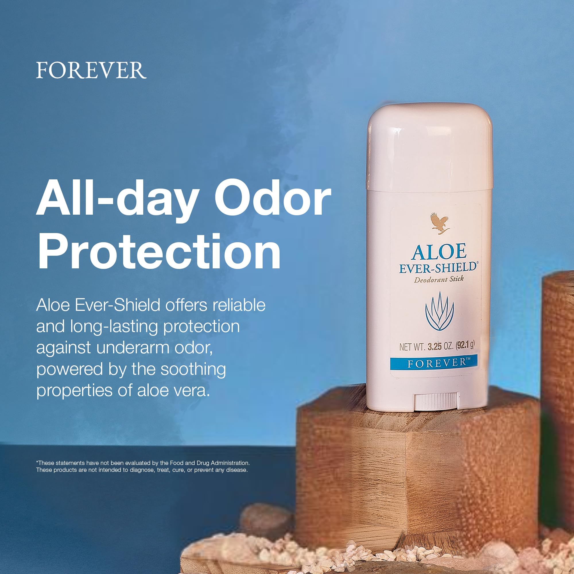 Forever Living Aloe Ever-Shield Aluminum-Free Deodorant - Soothing Aloe for Sensitive Skin, 3.25 oz Stick (Pack of 3)