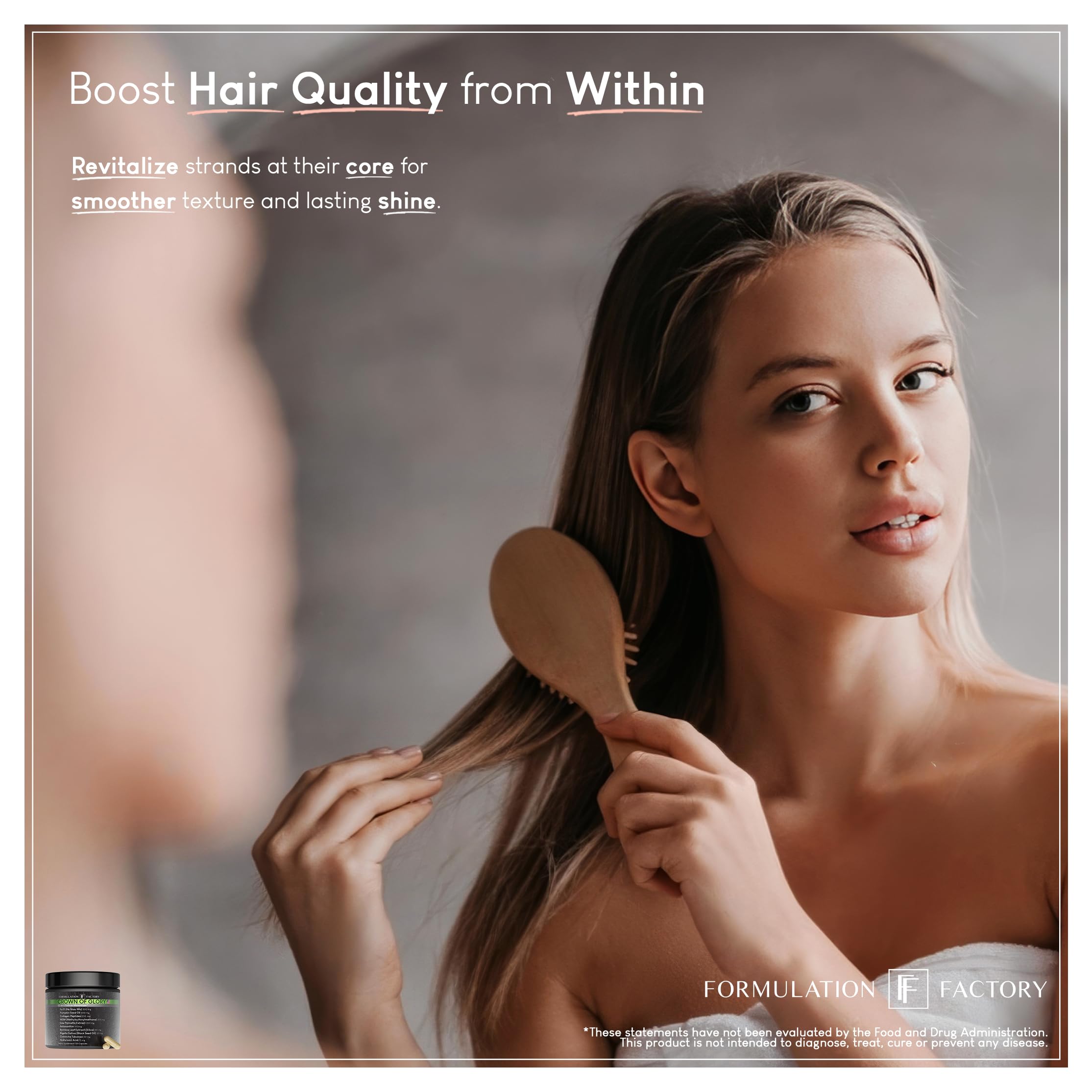 Formulation Factory Crown of Glory 10-in-1 Hair Growth Maximizer – DHT Blocker with Saw Palmetto, Fo-Ti, Collagen (4 Month Supply)