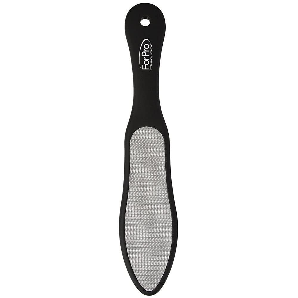 ForPro Black Bear Stainless Steel Pedicure File – Double-Sided Callus Remover, 10.5 in Length