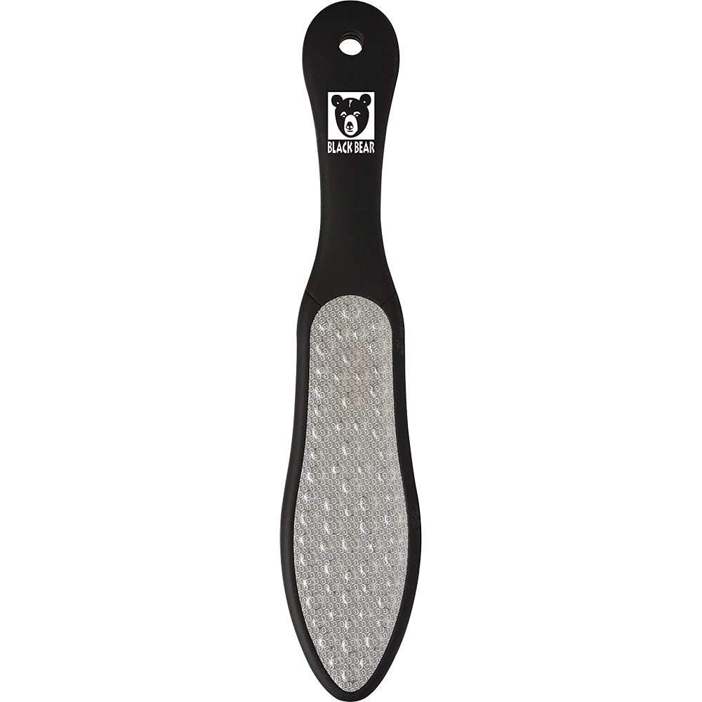 ForPro Black Bear Stainless Steel Pedicure File – Double-Sided Callus Remover, 10.5 in Length