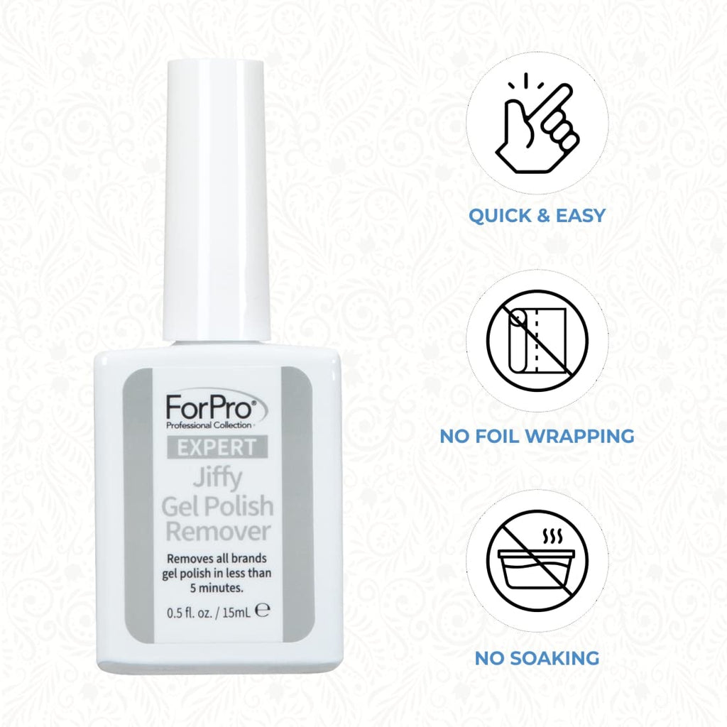 ForPro Expert Jiffy Gel Polish Remover | Quick Gel Removal Under 5 Minutes | No Foil or Soaking Needed | 0.5 Fl Oz