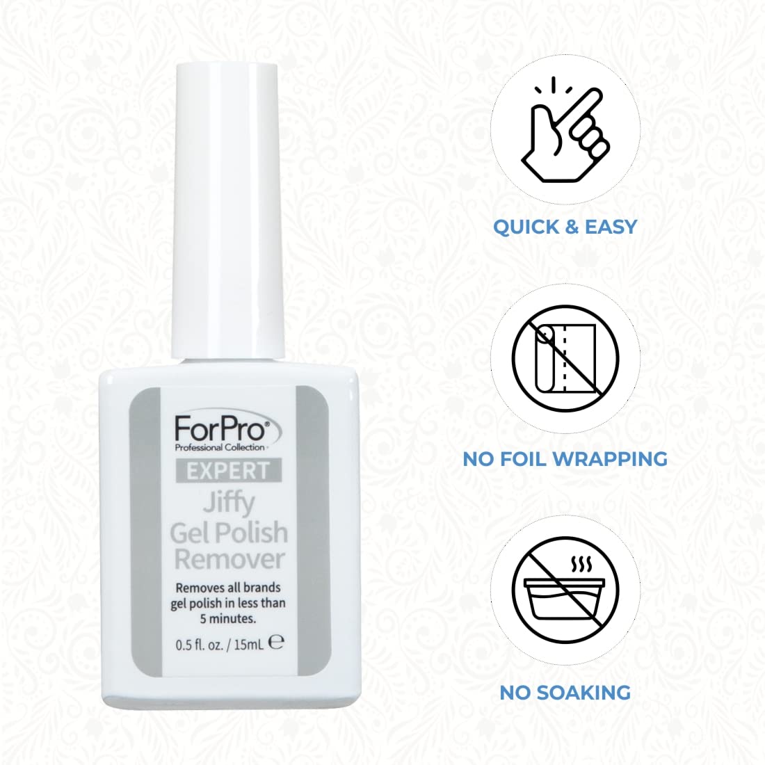 ForPro Expert Jiffy Gel Polish Remover | Quick Gel Removal Under 5 Minutes | No Foil or Soaking Needed | 0.5 Fl Oz