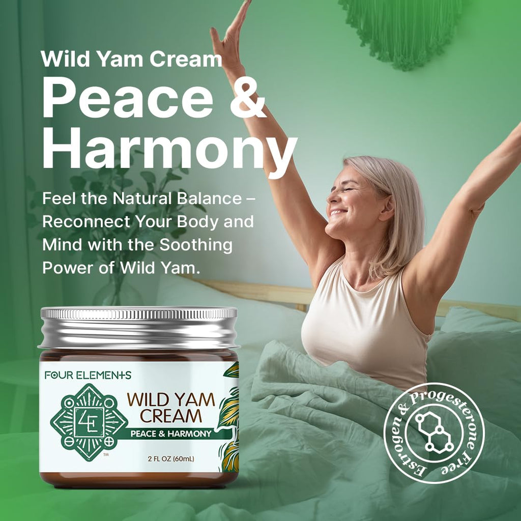 Wild Yam Peace & Harmony Cream | Four Elements 4E – Organic, USA-Made Herbal Balance