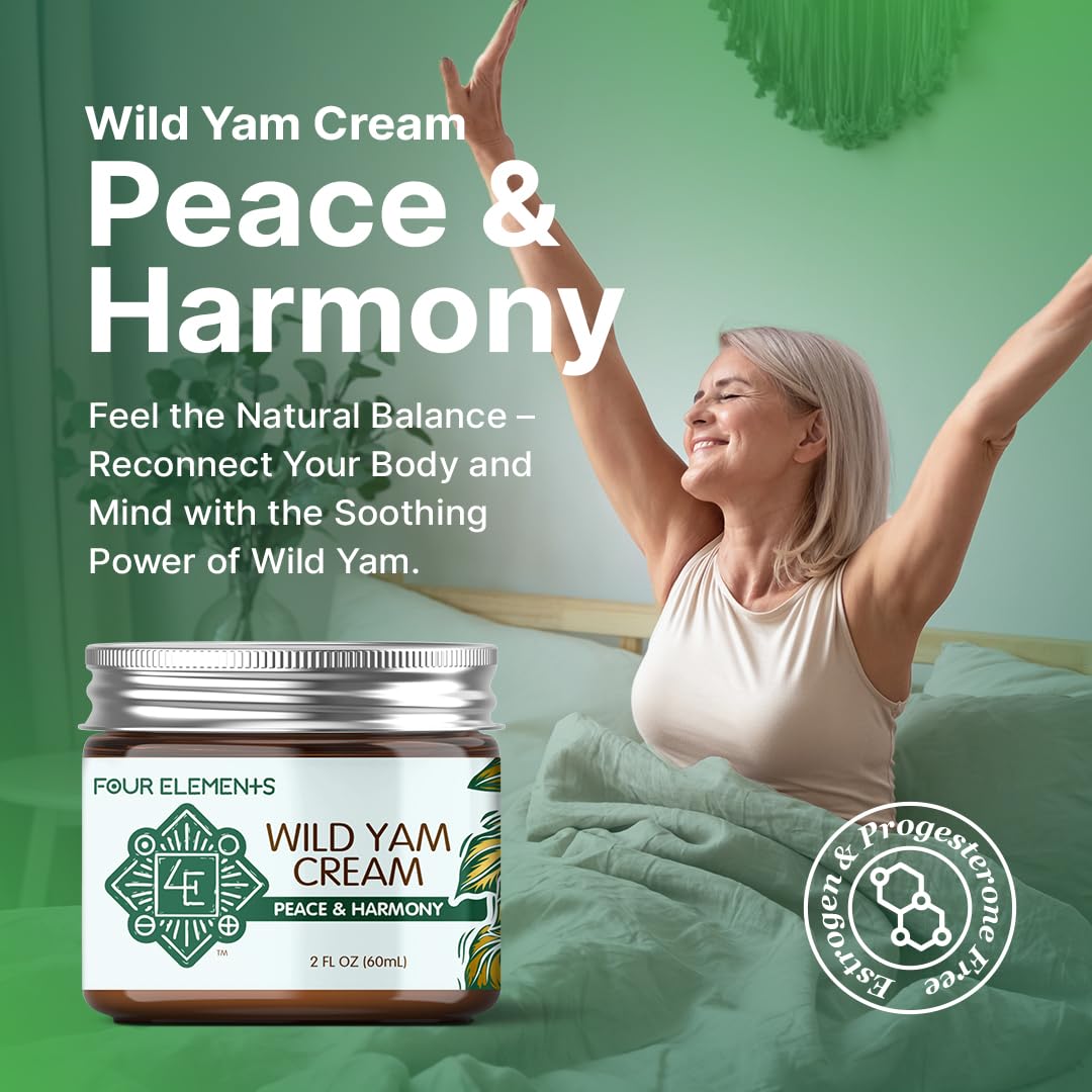 Wild Yam Peace & Harmony Cream | Four Elements 4E – Organic, USA-Made Herbal Balance