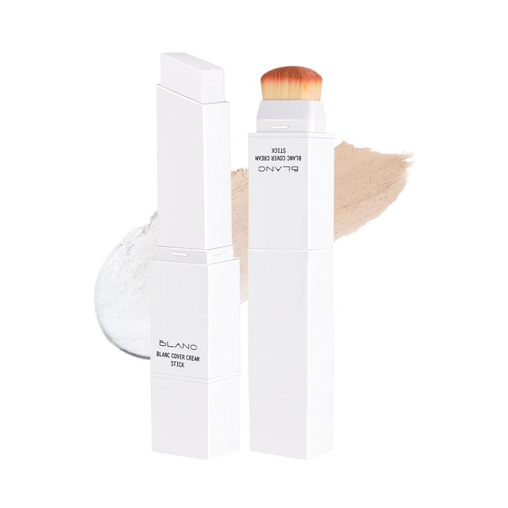 Fovcos Blanc Cover Cream Stick – Color-Changing Foundation (Light) | Dual-Ended, Pore-Blur Finish