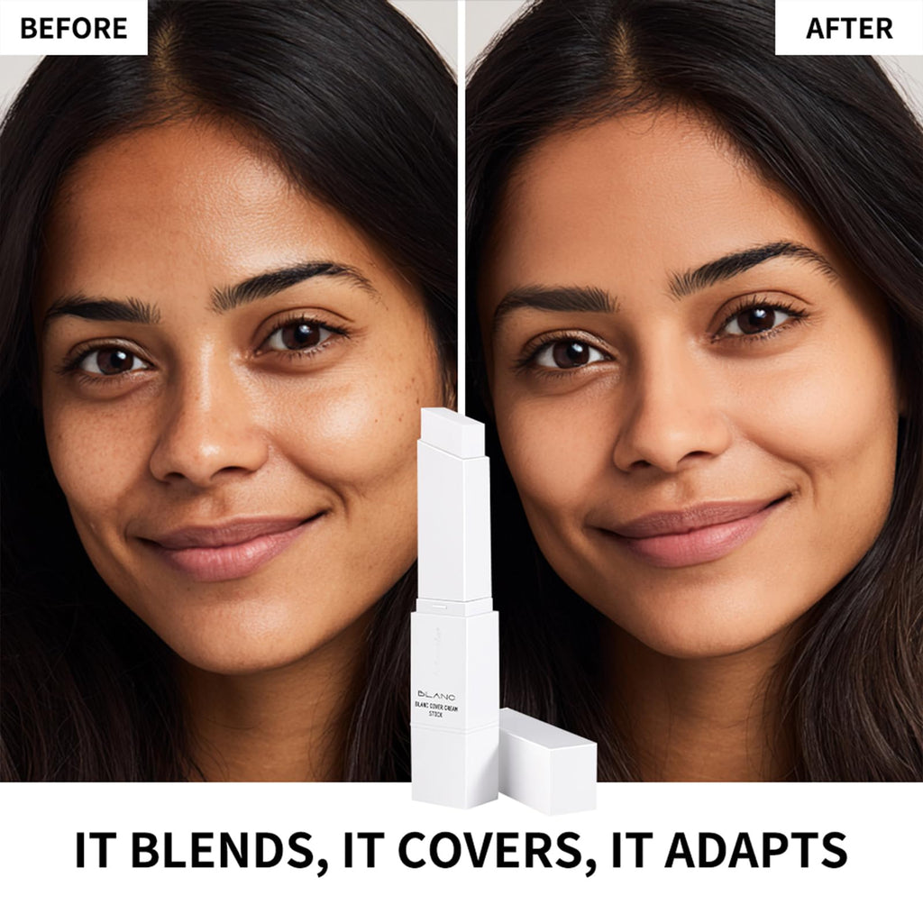 Fovcos Double-head Blanc Cover Cream Stick (Tan) – Color-Changing Foundation & Pore Blurring