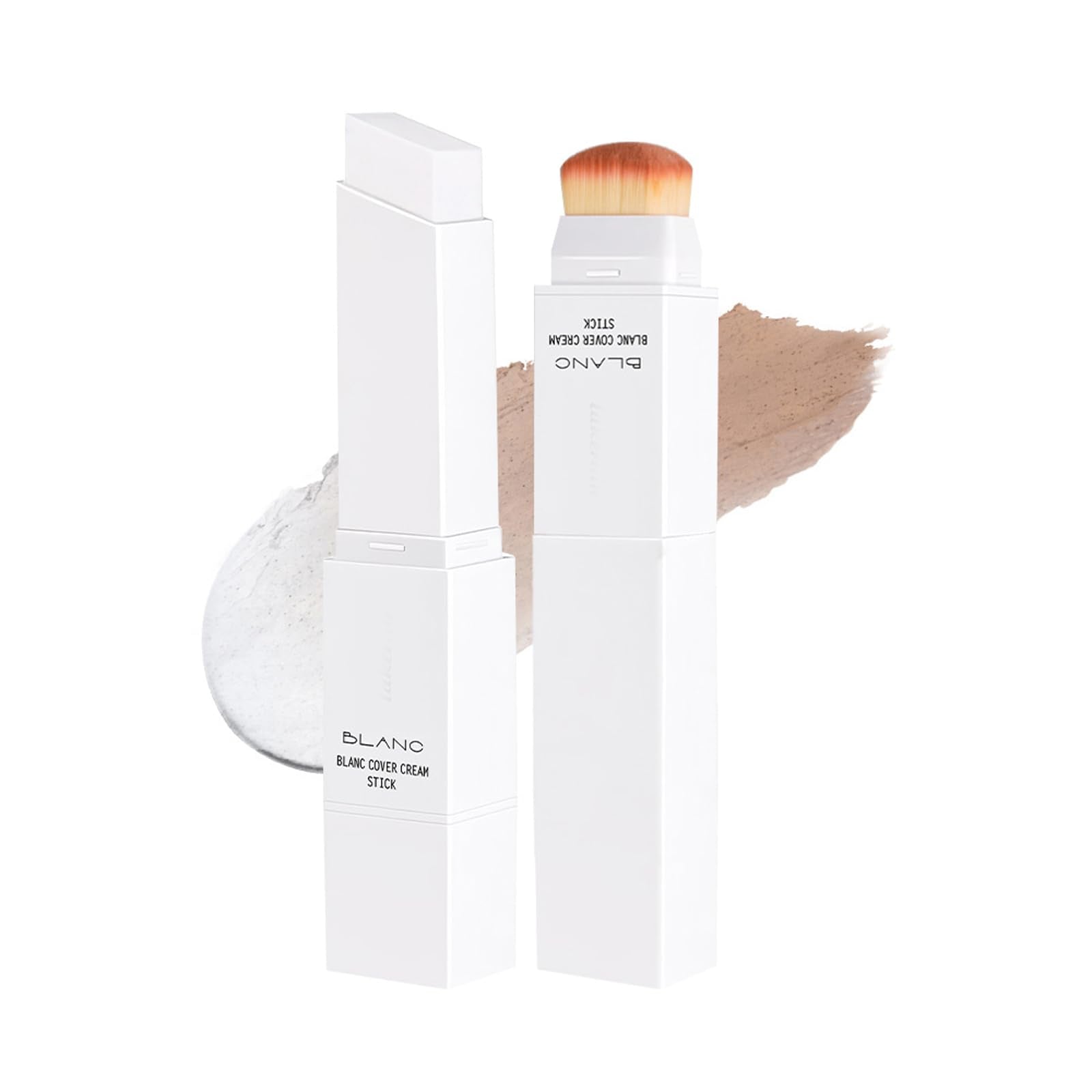 Fovcos Double-head Blanc Cover Cream Stick (Tan) – Color-Changing Foundation & Pore Blurring