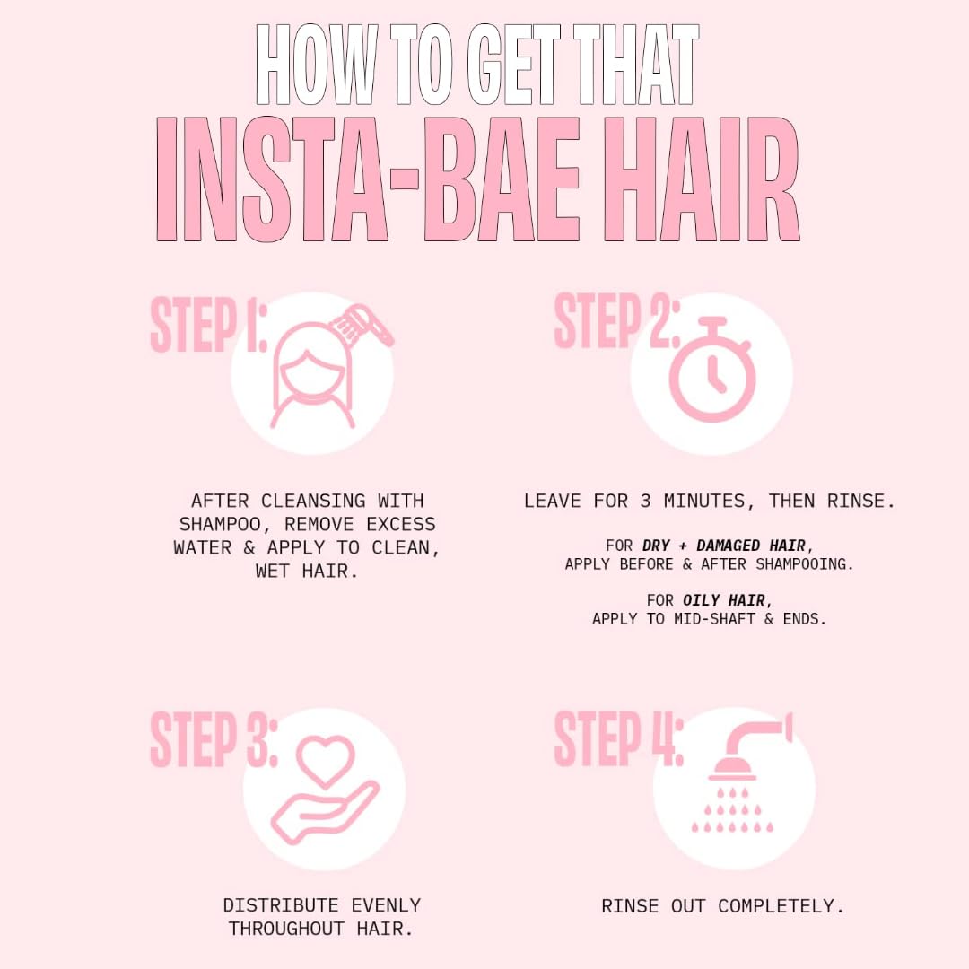 FoxyBae 3-Minute Hair Mask with Biotin | Deep Conditioning for Dry, Damaged Hair | Insta-Bae 7 oz