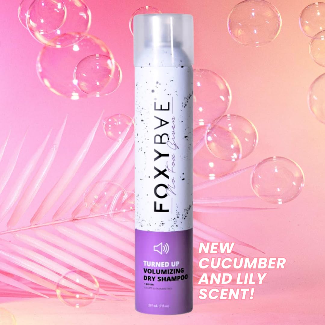 FoxyBae Turned Up Dry Shampoo Spray – Biotin for Hair Growth, Volumizing & Non-Toxic, 7 oz