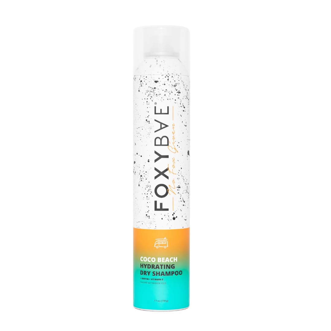 FoxyBae Hydrating Dry Shampoo Spray - Waterless Biotin & Vitamin E, Coconut Scent Coco Beach 7 oz