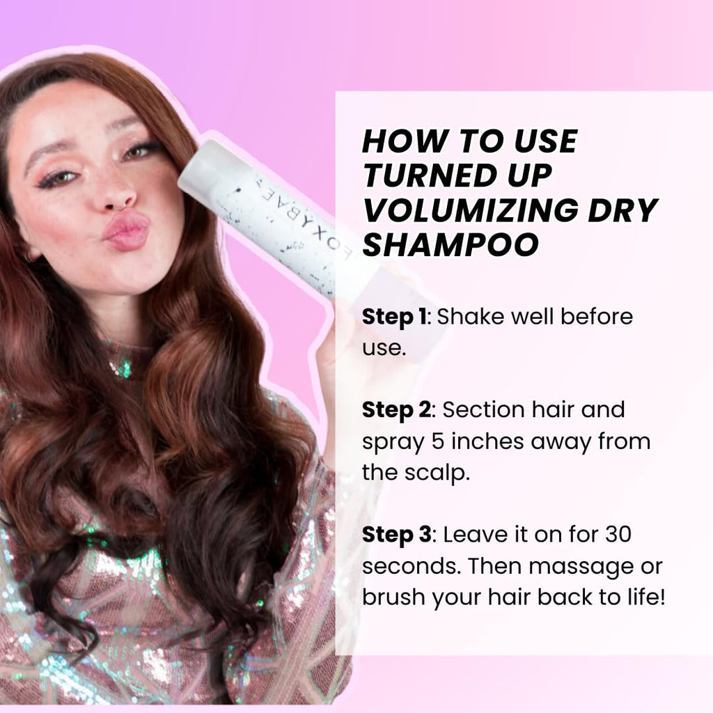 FoxyBae Turned Up Dry Shampoo Spray – Biotin for Hair Growth, Volumizing & Non-Toxic, 7 oz