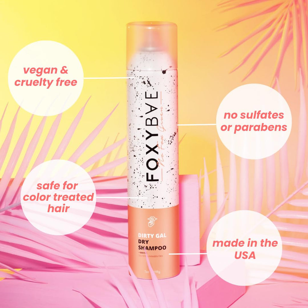 FoxyBae Volumizing Dry Shampoo with Biotin – For Dark, Brunette & Blonde Hair