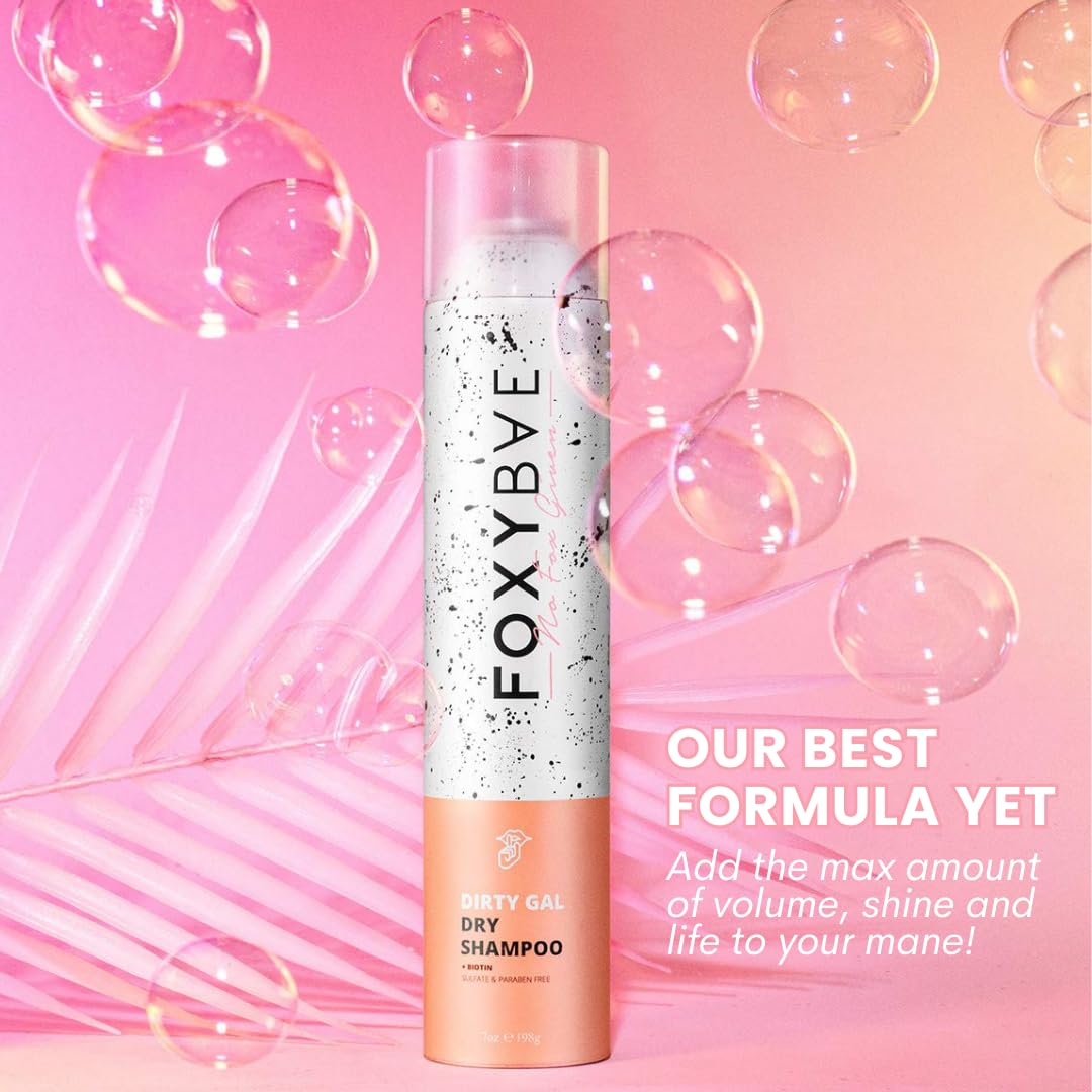 FoxyBae Volumizing Dry Shampoo with Biotin – For Dark, Brunette & Blonde Hair