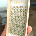 FQNing Glitter Eyelash Extensions - Light Green Sparkle, 11-16mm, 0.20D, D Curl