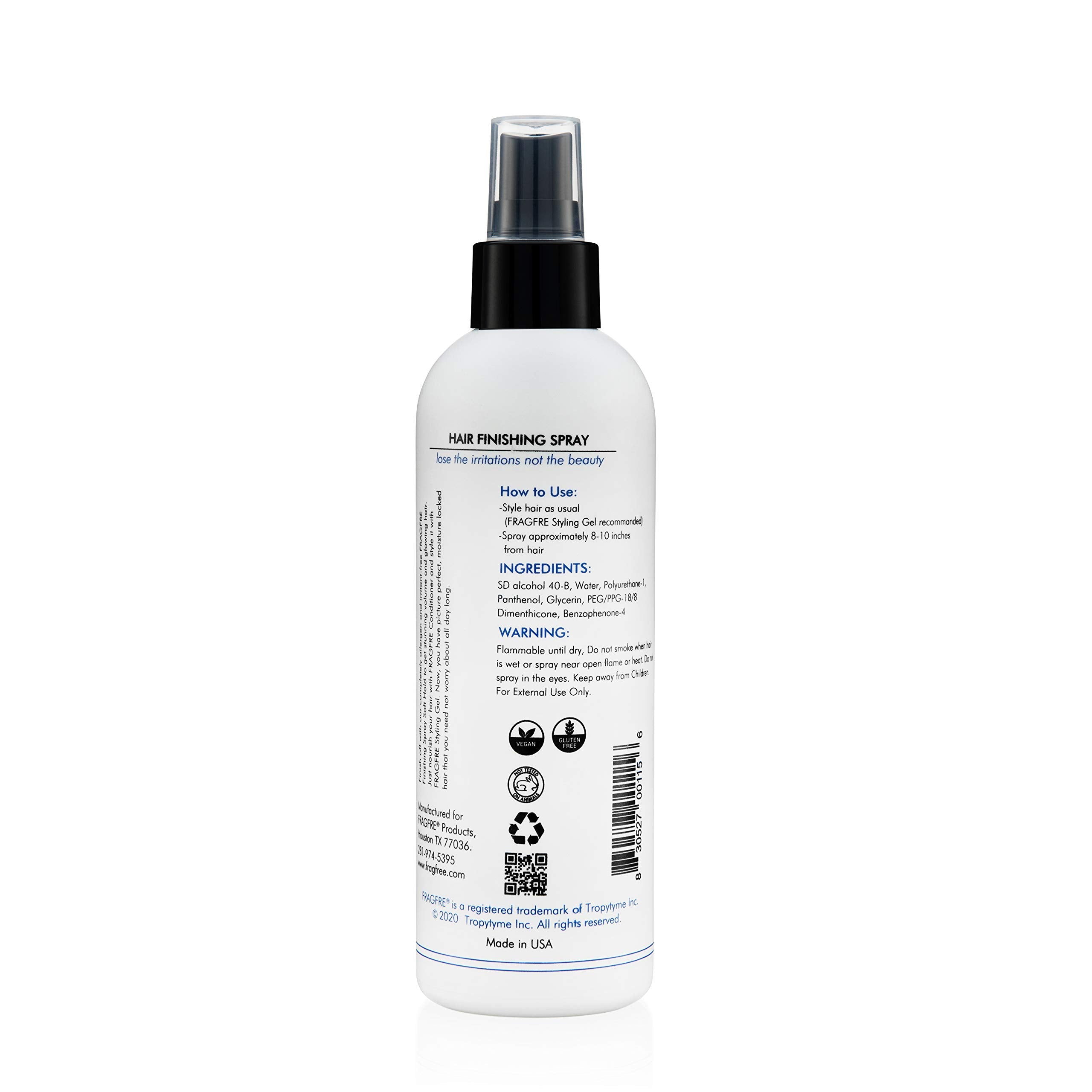 FRAGFRE Hair Finishing Spray 8 oz – Flexible Hold, Fragrance Free, Hypoallergenic